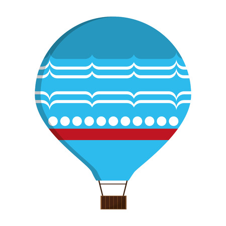 flat design blue hot air balloon icon vector illustrationのイラスト素材