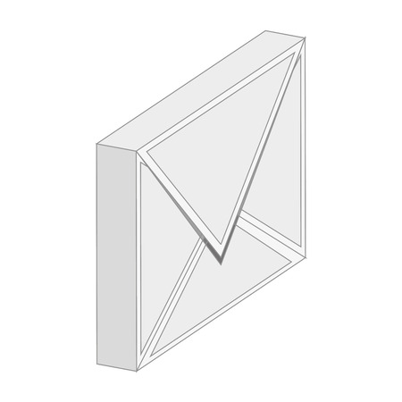 flat design closed envelope icon vector illustrationのイラスト素材