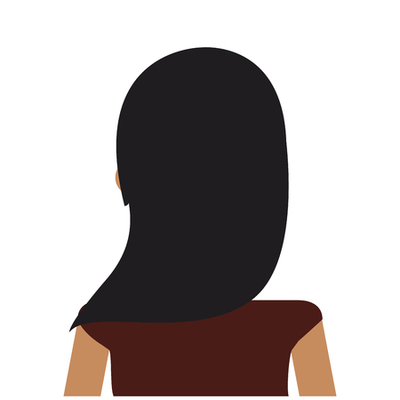 flat design woman rearview icon vector illustrationのイラスト素材