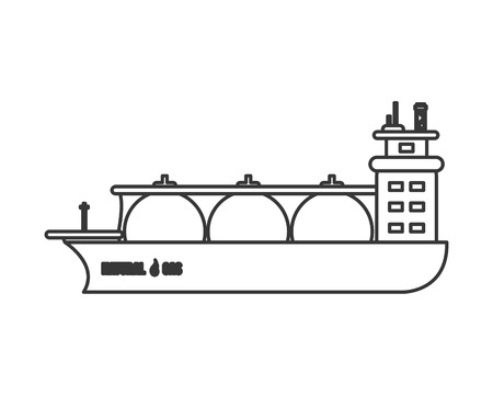 flat design natural gas ship icon vector illustrationのイラスト素材