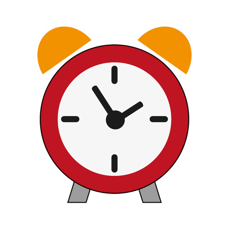 flat design analog alarm clock icon vector illustrationのイラスト素材