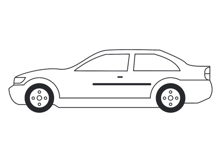 flat design car sideview icon vector illustrationのイラスト素材