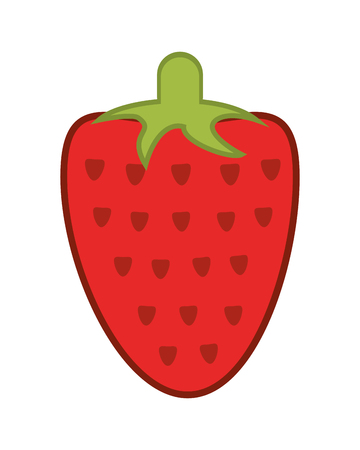 flat design single strawberry icon vector illustrationのイラスト素材