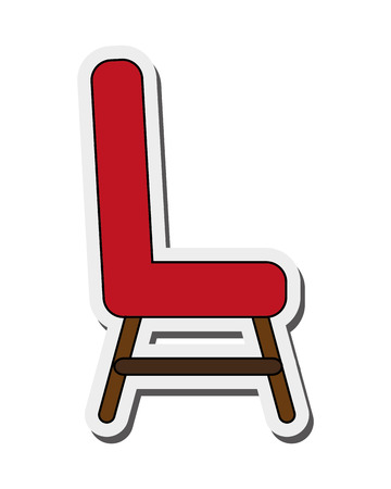 flat design single cushioned chair icon vector illustrationのイラスト素材