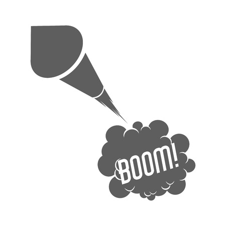 firework boom bubble celebration explosion icon. Isolated and silhouette illustration. Black and White colored. Vector graphicのイラスト素材