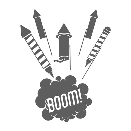 firework boom bubble celebration explosion icon. Isolated and silhouette illustration. Black and...