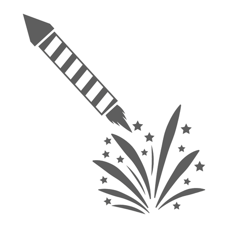 firework celebration explosion icon. Isolated and silhouette illustration. Black and White colored. Vector graphicのイラスト素材