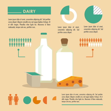 Nutrition and Healthy food concept represented by Infographic icon. Colorfull and flat illustration.のイラスト素材