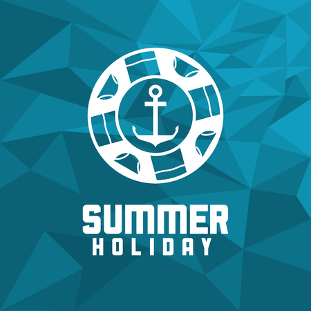 anchor summer holiday vacation icon. Colorfull and polygonal illustration. Vector graphicのイラスト素材