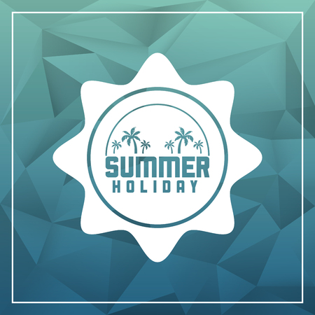palm tree summer holiday vacation icon. Colorfull and polygonal illustration. Vector graphicのイラスト素材