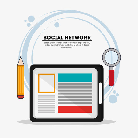 tablet social network media multimedia icon set. Colorfull illustration. Vector graphicのイラスト素材