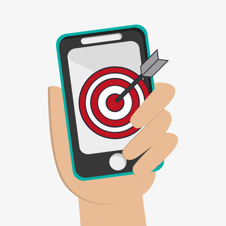 smartphone target social network media multimedia icon. Colorfull illustration. Vector graphicのイラスト素材