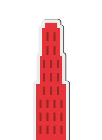 flat design single tall building icon vector illustrationのイラスト素材