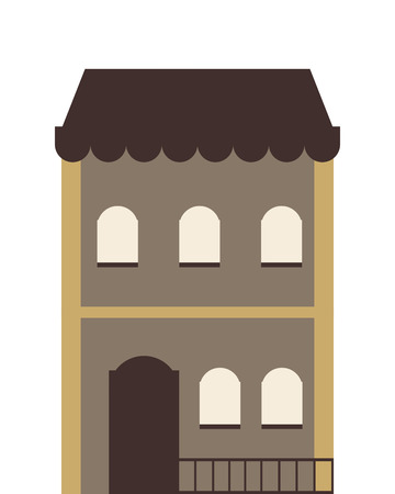 flat design single building icon vector illustrationのイラスト素材