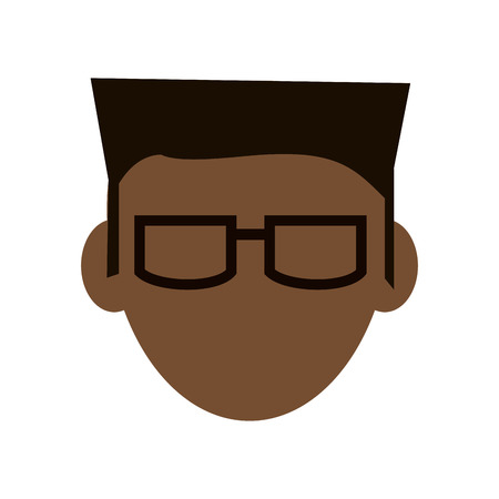 flat design faceless man with glasses icon vector illustrationのイラスト素材