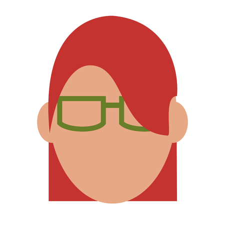 flat design faceless woman with glasses icon vector illustrationのイラスト素材