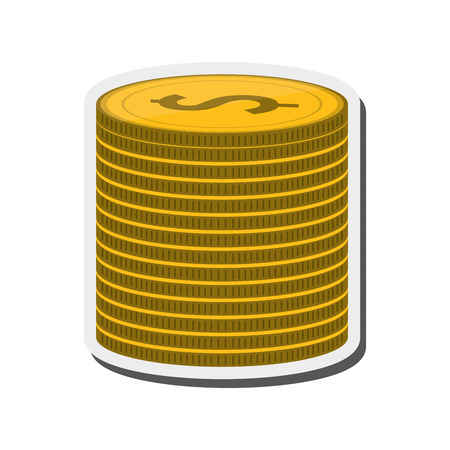 flat design coins stack icon vector illustrationのイラスト素材