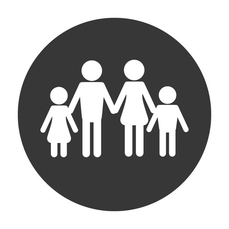 flat design traditional family pictogram icon vector illustrationのイラスト素材
