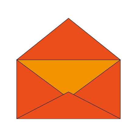 flat design open envelope icon vector illustrationのイラスト素材