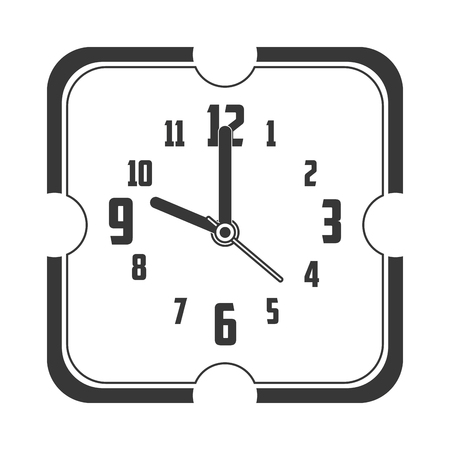 flat design wall clock icon vector illustrationのイラスト素材