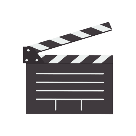flat design open clapperboard icon vector illustrationのイラスト素材