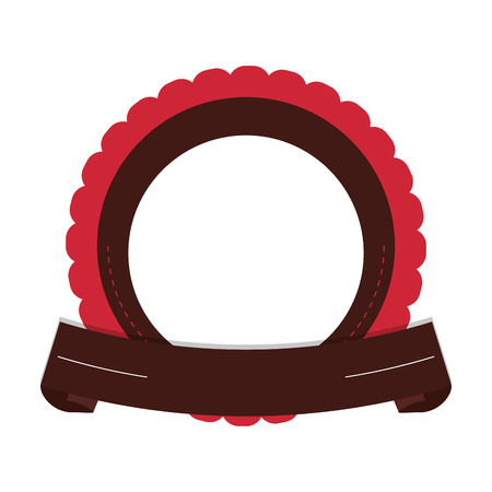 flat design round decorated badge icon vector illustrationのイラスト素材