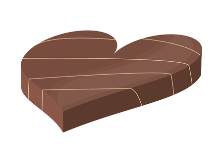 flat design heart shaped decorated candy chocolate icon vector illustrationのイラスト素材