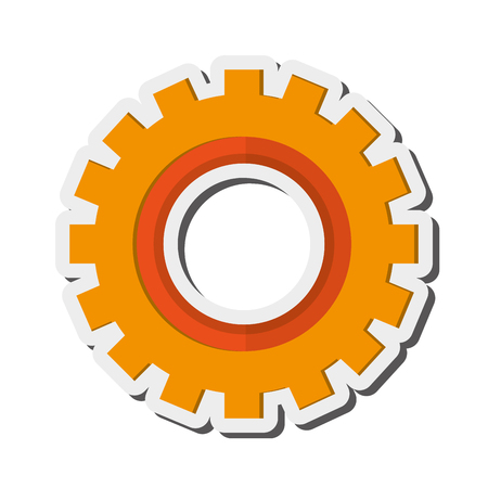 flat design single gear icon vector illustrationのイラスト素材