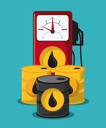barrel drop dispenser oil industry production petroleum icon, vector illustrationのイラスト素材