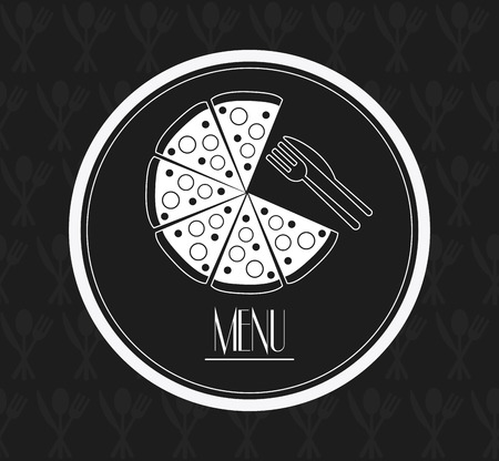 pizza catering service menu food icon. Silhouette illustrationのイラスト素材