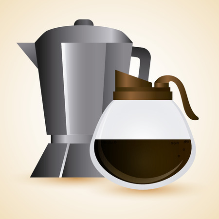 Coffee kettle pot shop beverage icon. drink and break time design. Colorfull and flat illustration vectorのイラスト素材