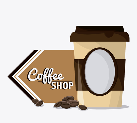 Coffee mug cup bean shop beverage icon. drink and break time design, vector illustrationのイラスト素材