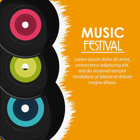 vinyl music sound media festival icon. Flat and Colorfull illustration. Vector graphicのイラスト素材
