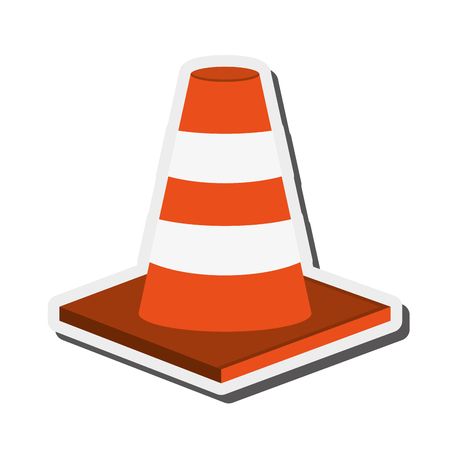 flat design traffic cone icon vector illustrationのイラスト素材