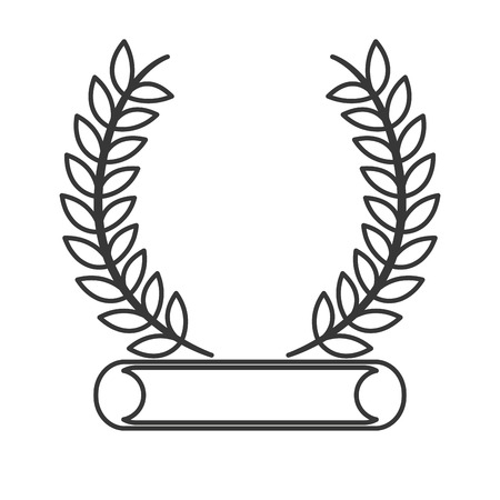 flat design laurel wreath emblem icon vector illustrationのイラスト素材