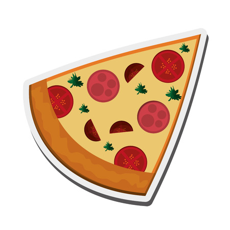 flat design pizza slice icon vector illustrationのイラスト素材