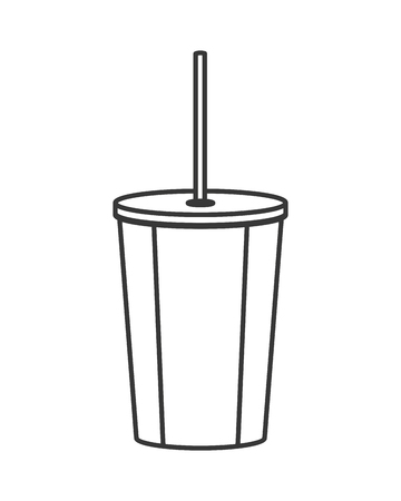 flat design soft drink disposable cup icon vector illustrationのイラスト素材