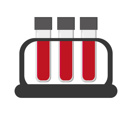 flat design test tube with blood icon vector illustrationのイラスト素材