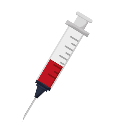 flat design syringe half full icon vector illustrationのイラスト素材