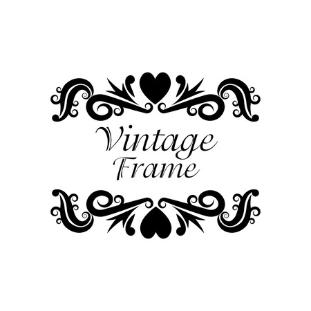 Vintage frame ornament decoration icon. Isolated and black illustrationのイラスト素材
