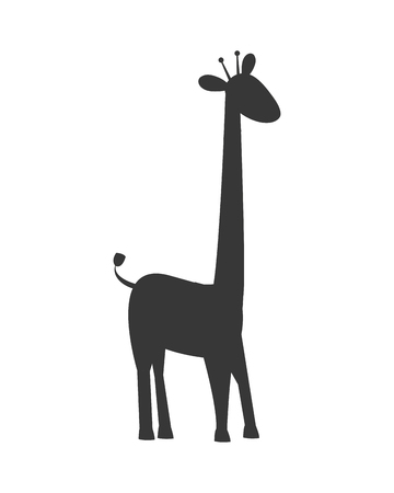flat design giraffe cartoon icon vector illustrationのイラスト素材