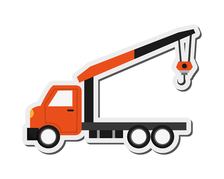 flat design Tow truck icon vector illustrationのイラスト素材