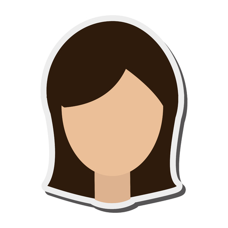flat design faceless woman portrait icon vector illustrationのイラスト素材
