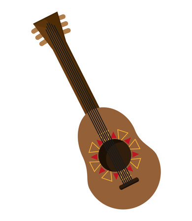 flat design acoustic guitar icon vector illustrationのイラスト素材