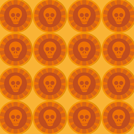 flat design mexican Sugar Skull pattern vector illustrationのイラスト素材