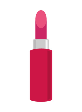 flat design pink lipstick icon vector illustrationのイラスト素材