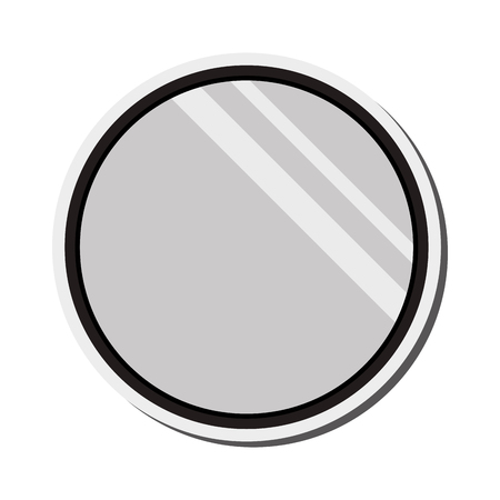 flat design round mirror icon vector illustrationのイラスト素材