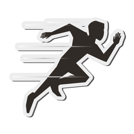 flat design running man icon vector illustrationのイラスト素材