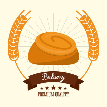 bread wreath bakery food shop icon. Colorfull illustration. Vector graphicのイラスト素材