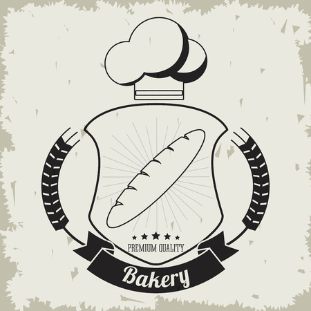 bread shield bakery food shop icon. Isolated and grunge illustration. Vector graphicのイラスト素材